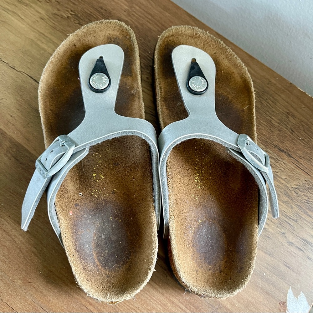 Birkenstock Kids Silver Sandals - Picture 3 of 9
